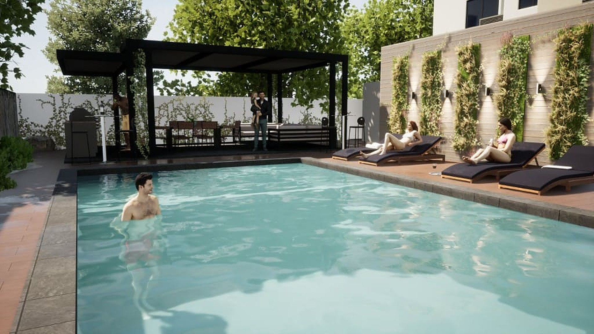 Edificio Caribbean — piscina y área social